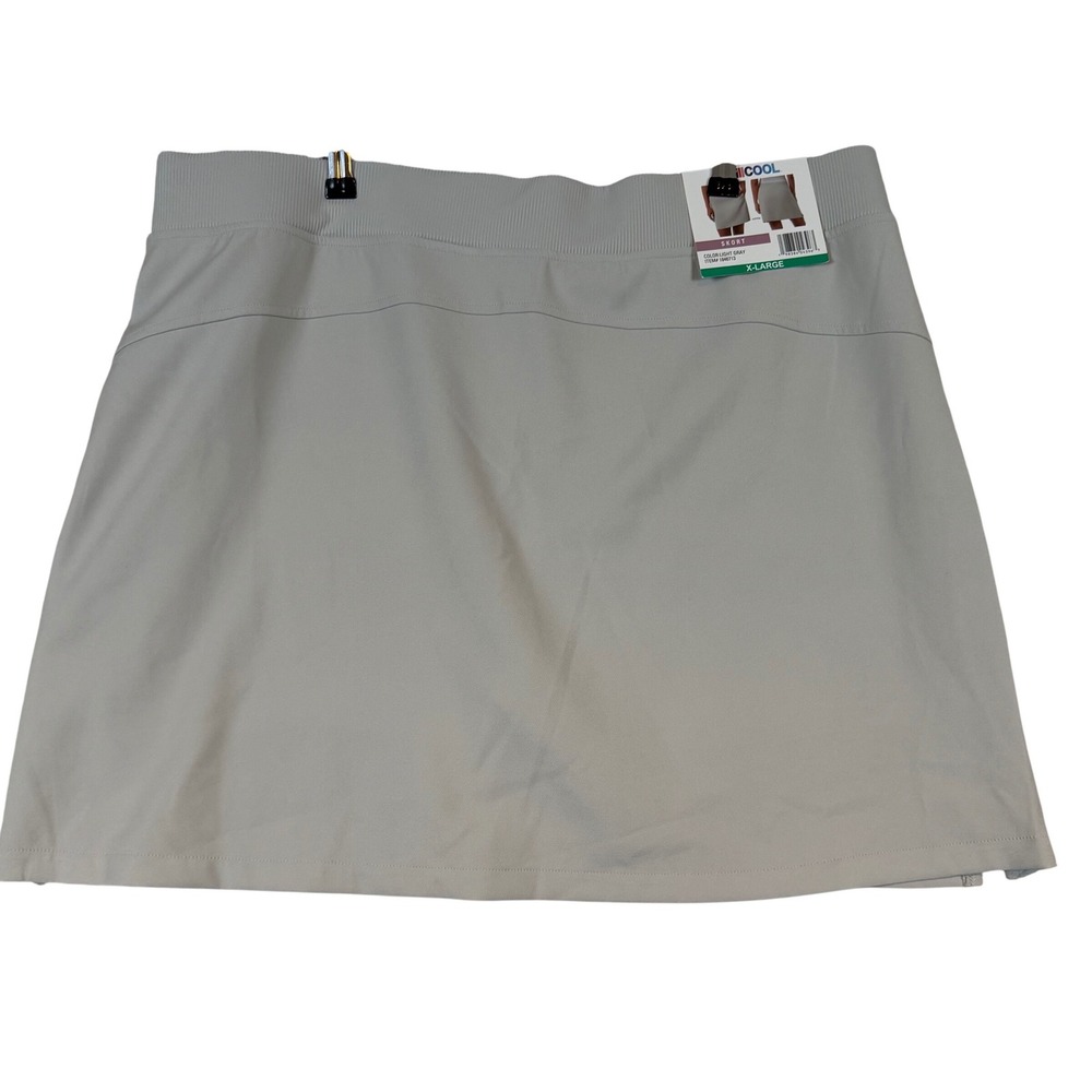 NWT 32 Degrees Cool Women Active Skort Light Gray XL Stretch Golf Tennis Pockets